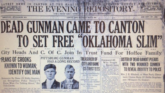 A gang of bandits died in a shootout with police and posse members 100 years ago when they came to Stark County to free a fellow gang member--known as "Oklahoma Slim"--being held in custody on burglary-related charges.