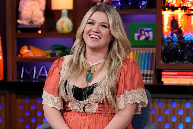 <p>Charles Sykes/Bravo via Getty</p> Kelly Clarkson on Watch What Happens Live in June 2023