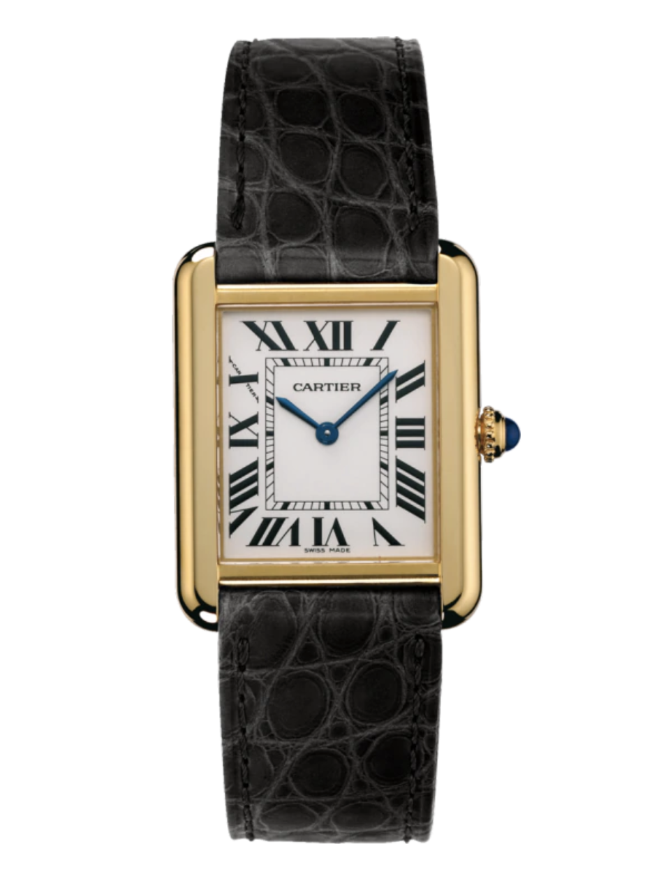 <p><strong>Cartier</strong></p><p>Cartier</p><p><strong>$4750.00</strong></p><p><a href="https://www.cartier.com/en-us/collections/watches/women-s-watch/tank/tank-solo/w5200002-tank-solo-watch.html" rel="nofollow noopener" target="_blank" data-ylk="slk:Shop Now;elm:context_link;itc:0;sec:content-canvas" class="link ">Shop Now</a></p><p>A Cartier Tank Solo is a must-have for any watch or jewelry aficionado.</p>