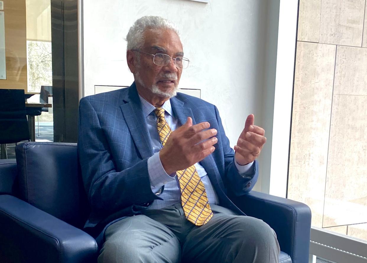 Martin Luther King Jr. scholar Clayborne Carson, a retired Stanford University history professor, on Wednesday,  March 8, 2023, in the State Historical Society of Missouri.