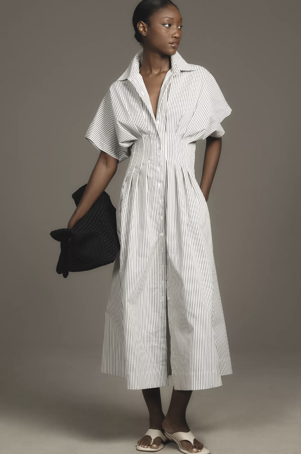 The Tobie Pleated Button-Front Shirt Dress by Exquise (Photo via Anthropologie)