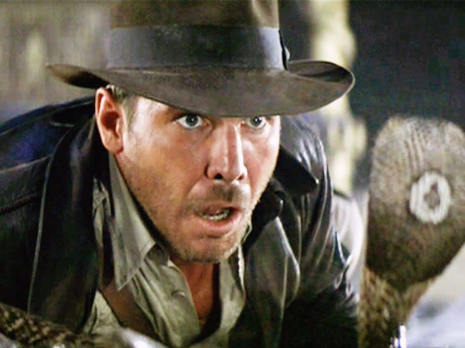 Harrison Ford as Indiana Jones, coming face to face with a Cobra in 1981's 'Raiders of the Lost Ark': Paramount Pictures