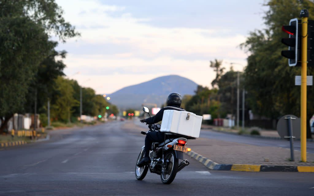 A quiet street in the capital, Gaborone, during one of last year's lockdowns - Getty