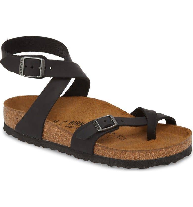 Get it on <strong><a href="https://shop.nordstrom.com/s/birkenstock-yara-sandal-women/3971545?origin=keywordsearch-personalizedsort&amp;color=tobacco%20oiled%20leather" target="_blank" rel="noopener noreferrer">Nordstrom</a></strong>, $125.