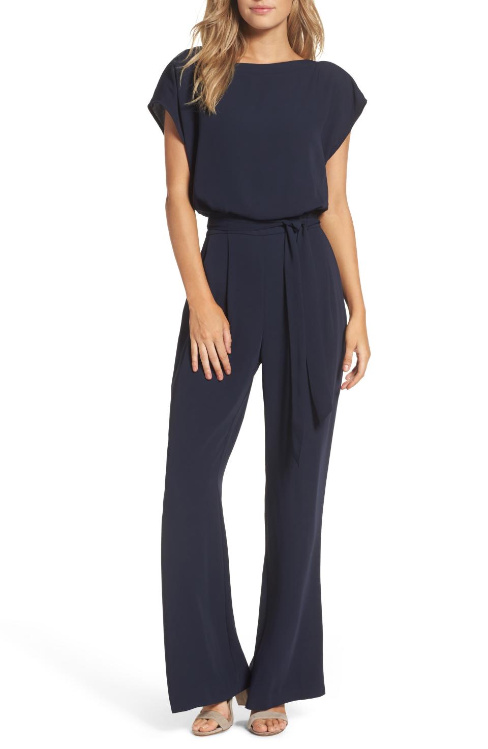 6) Cap Sleeve Wide-Leg Jumpsuit