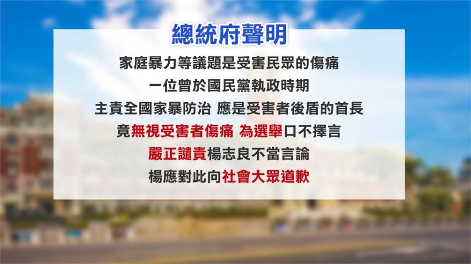 替郭台銘造勢大失言　楊志良：家暴多因為不能修理蔡