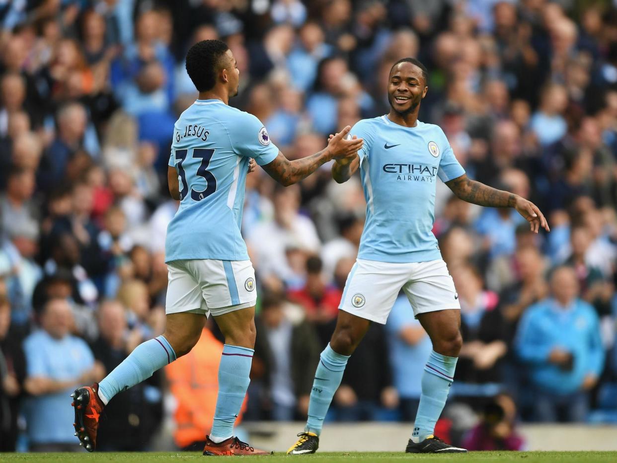 Gabriel Jesus and Raheem Sterling scored City's goals on Tuesday night: Getty Images