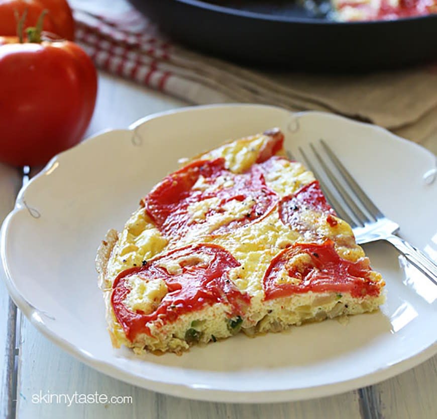 Tomato and Zucchini Frittata from SkinnyTaste