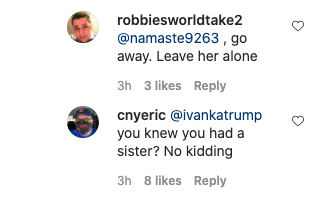 Instagram users didn't hold back in their opinions on Ivanka's comment. Photo: Instagram/tiffanytrump.