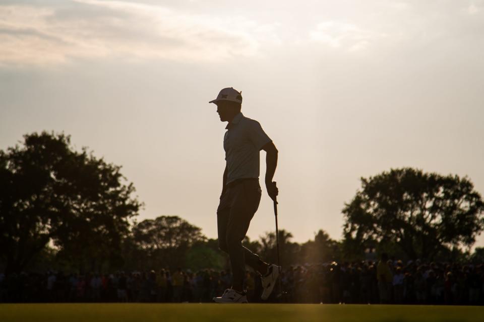 Eric Cole walks across the 16th green during the final round of the Honda Classic at PGA National Resort & Spa on Sunday, February 26, 2023, in Palm Beach Gardens, FL.