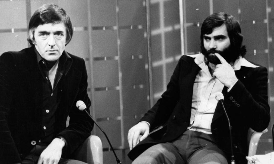 Michael Parkinson talking to George Best in the mid-1970s. They went on to become firm friends.