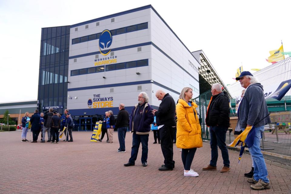 Worcester supporters at Sixways Stadium (David Davies/PA) (PA Wire)