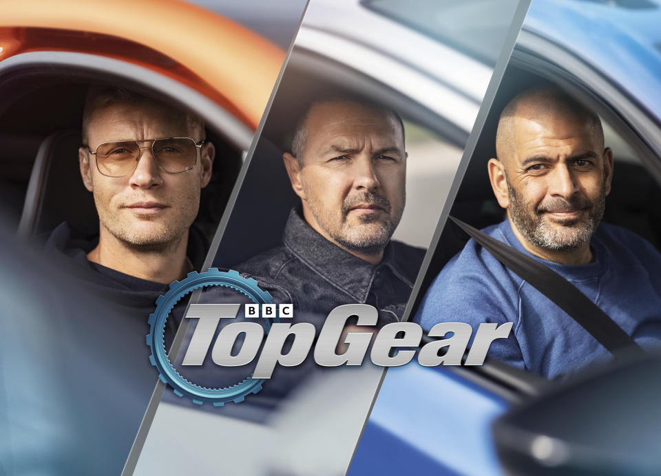 Freddie Flintoff, Paddy McGuinness and Chris Harris were the latest Top Gear presenters (BBC)