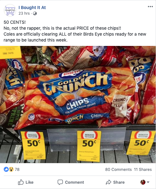FLASH SALE: Coles slashes family snack to 50 cents