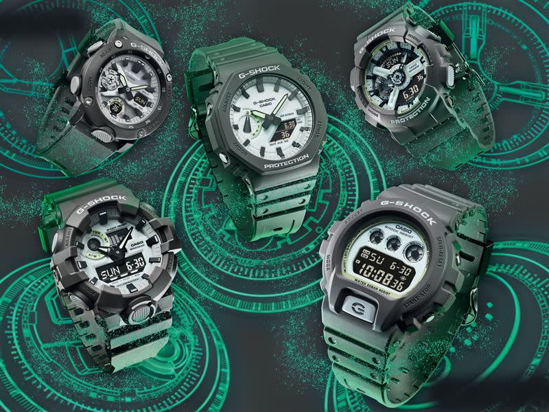G-SHOCK以磷光錶盤設計為主題打造全新的Hidden Glow系列建議售價NT$3,600-NT$4,900。（圖／品牌業者提供）