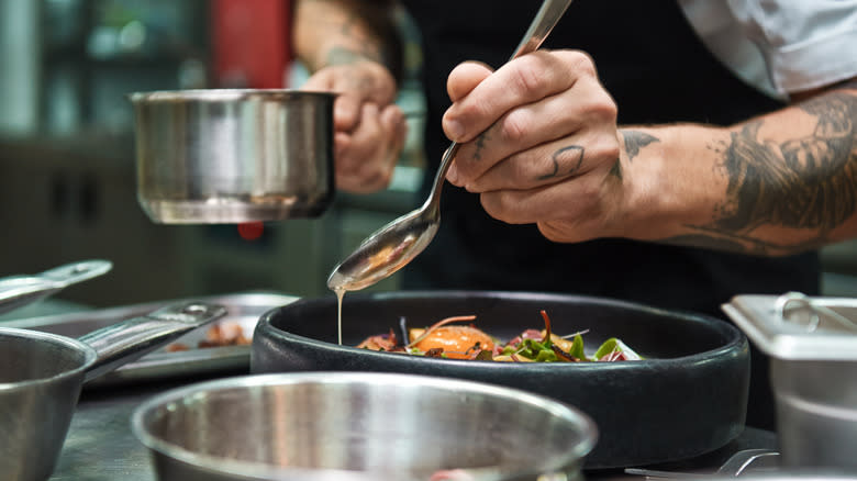 chef preparing a dish