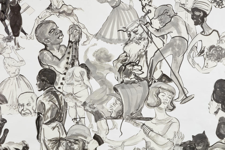 Kara Walker, "Christ's Entry into Journalism," 2017, Sumi ink and collage on paper, 140 by 196 inches. (Photo: Kara Walker courtesy of Sikkema Jenkins  Co New York)