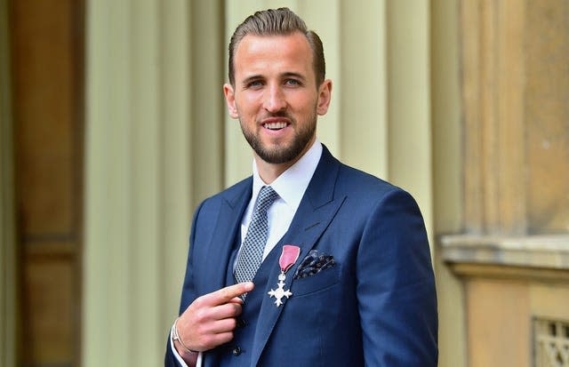 England captain Harry Kane after being made an MBE in 2019 