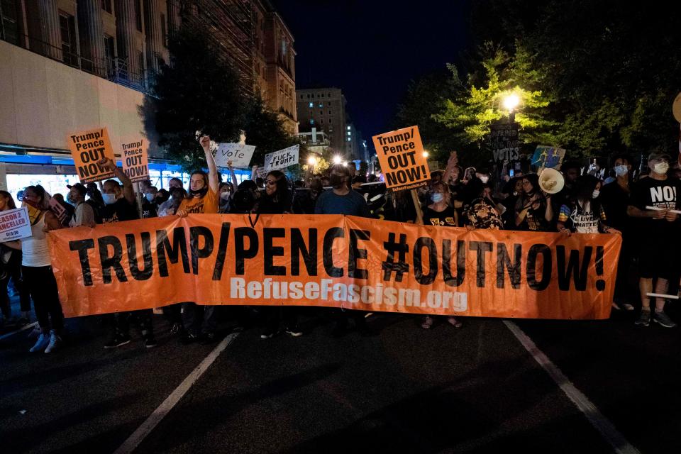 Protesters on Aug. 27, 2020, in Washington, D.C.