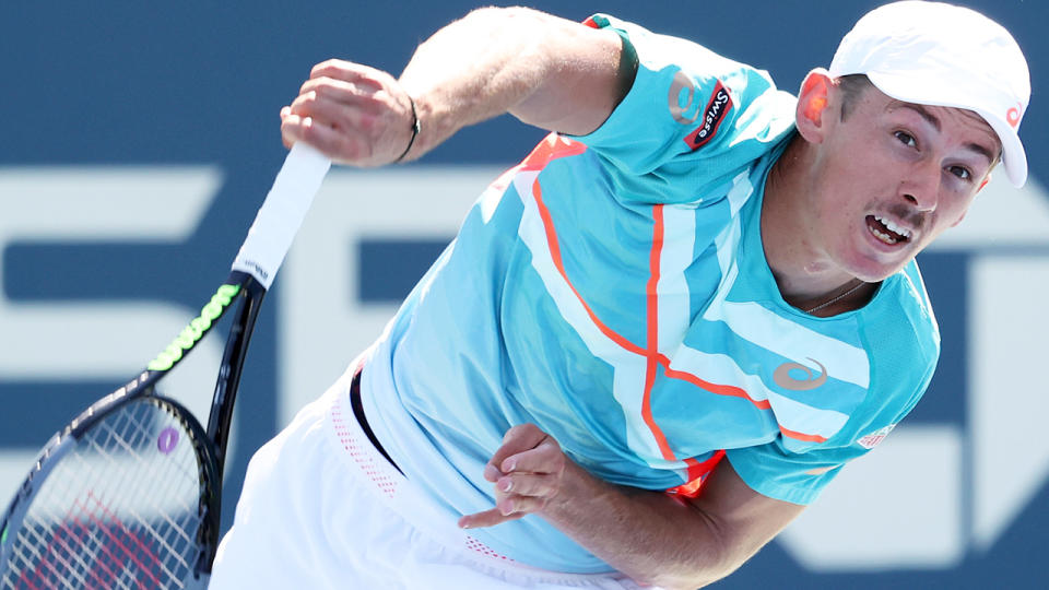 Alex de Minaur produced a stunning upset against Karen Khachanov to win through to the fourth round of the US Open. (Photo by Al Bello/Getty Images)