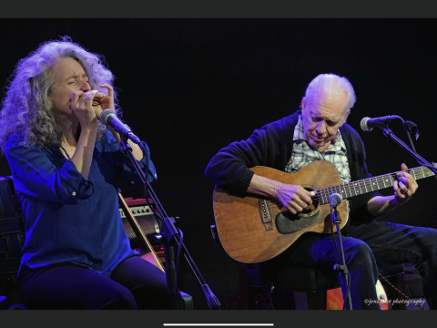 Paul Rishell and Annie Raines will perform a concert of American roots and blues music on July 10 at part of Highfield Hall & Gardens' "Music Under the Tent" series.