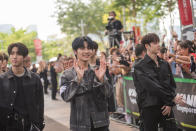 Stray Kids arrives on the red carpet. (PHOTO: Kamp Singapore)