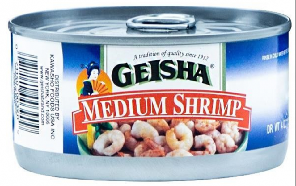 Kawasho Foods USA Inc. of New York City, is voluntarily recalling canned GEISHA Medium Shrimp 4 oz. because of reported swelling, leaking, or bursting cans. There is a possibility that the product has been under processed, which could lead to the potential for spoilage.