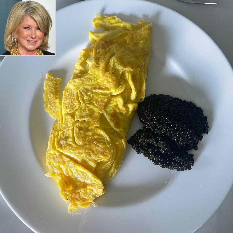 <p>The domestic diva fueled up before a TV shoot with some eggs and a healthy (read: expensive) serving of caviar. "One needs sustenance !!" she <a href="https://www.instagram.com/p/CQJebNItsM9/" rel="nofollow noopener" target="_blank" data-ylk="slk:said;elm:context_link;itc:0;sec:content-canvas" class="link ">said</a>. </p>