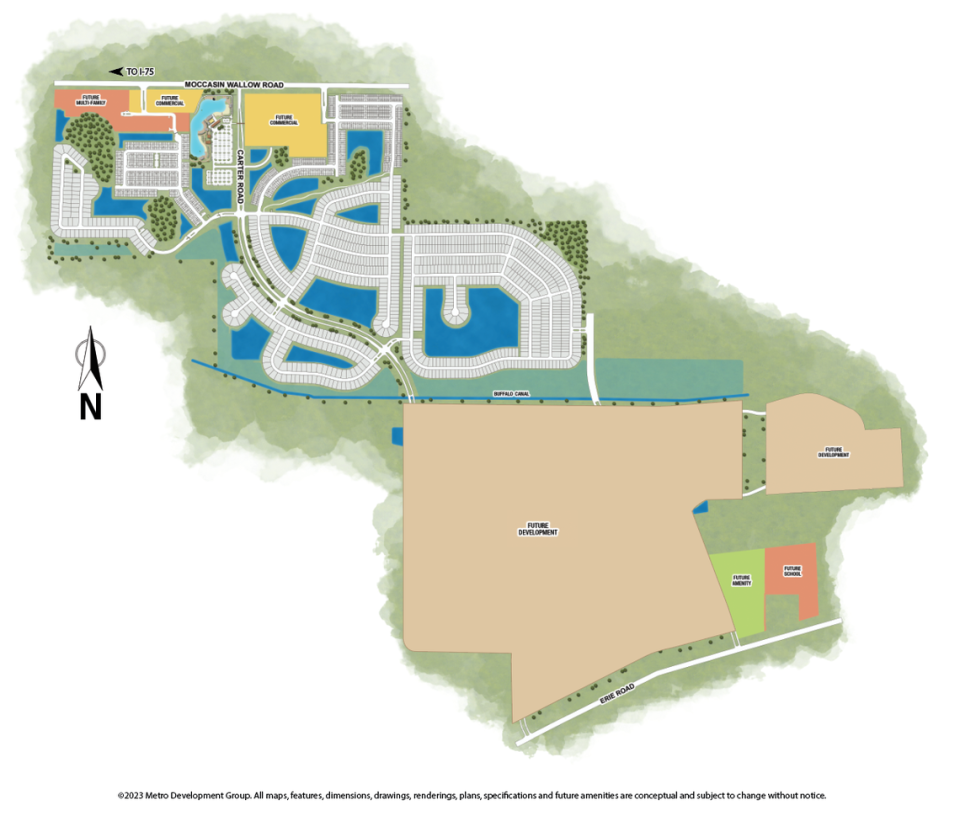 The initial site map for Seaire shows the development is planned for two phases. The site map is not final. Courtesy Metro Development Group