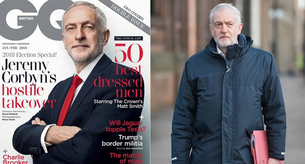 Corbyn looks dapper on the new GQ cover compare to his usual look (GQ/Condé Nast/Marco Grob/PA)