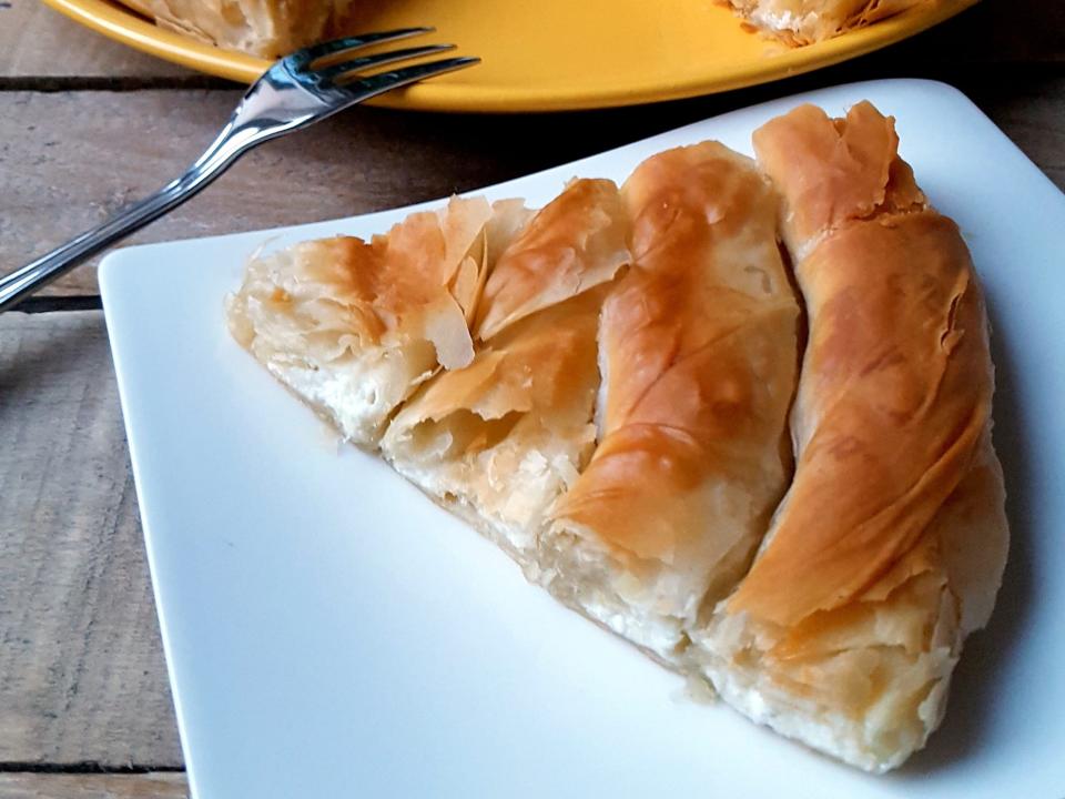 Traditional Bulgarian banitsa with cheese.