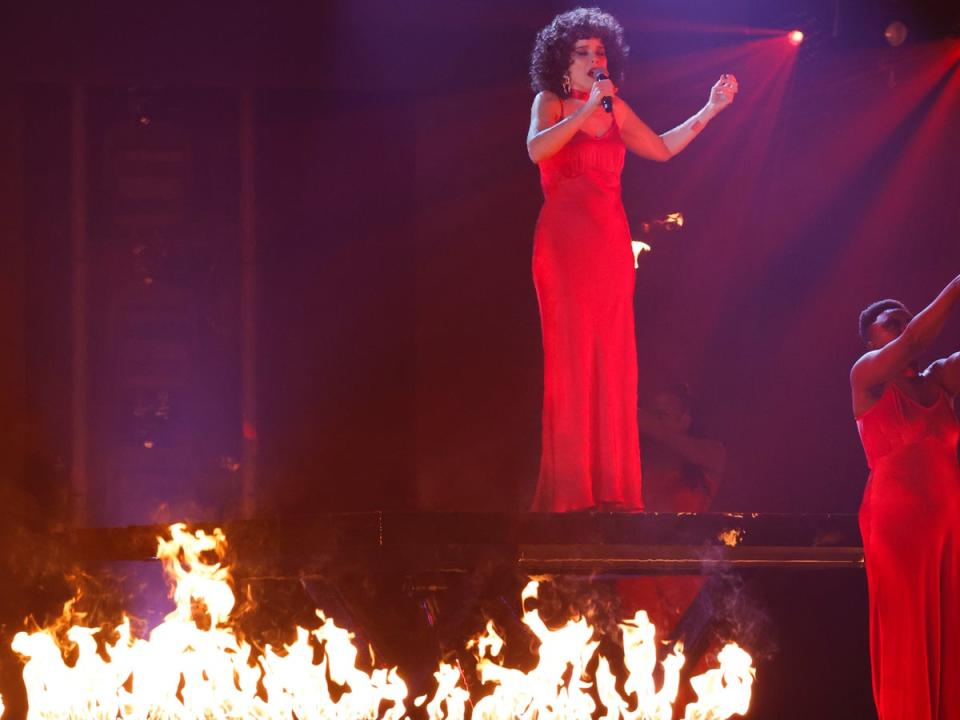 Paloma Faith performs at Wembley arena in December 2023 (John Phillips/Getty Images for The National Lottery)