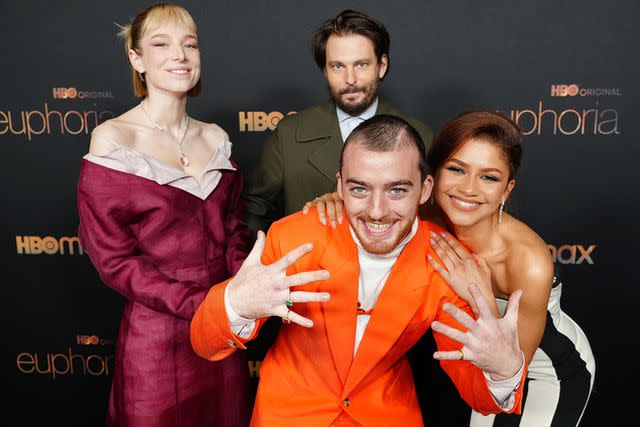 Jeff Kravitz/Getty Hunter Schafer, Sam Levinson, Angus Cloud and Zendaya