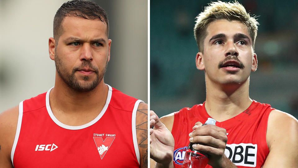 Sydney Swans star Lance Franklin has defended rookie teammate Elijah Taylor, after he was swamped with racist abuse on social media following his breach of the AFL's coronavirus rules. Pictures: Getty Images