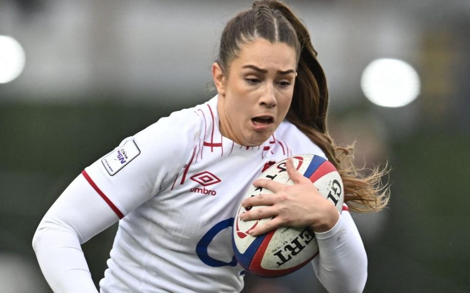 England's fly-half Holly Aitchison in action against Scotland - AFP/PAUL ELLIS