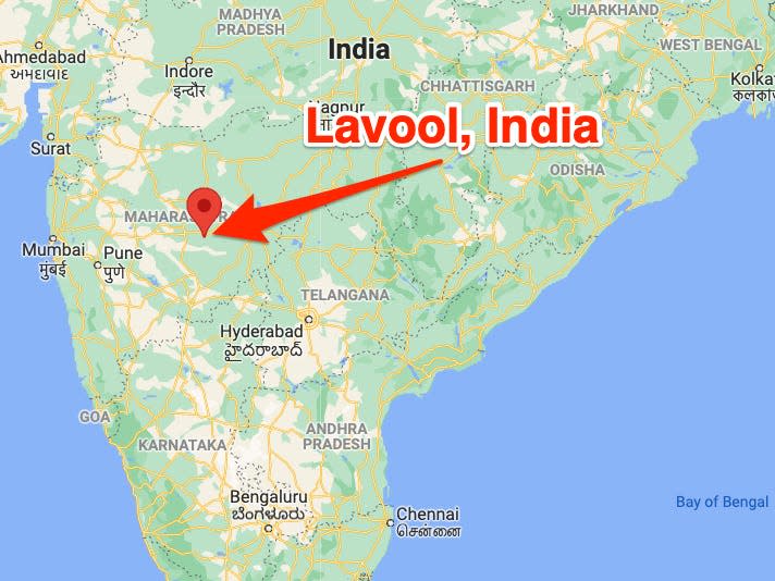 Map of where Lavool is in India