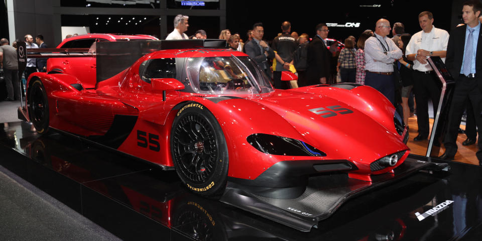 <p>For 2017, IMSA will run an all-new, top-level racing class, Daytona Prototype International (DPi). Mazda was <a rel="nofollow noopener" href="http://www.roadandtrack.com/car-shows/los-angeles-auto-show/news/a31587/mazda-unveils-stunning-new-rt24-p-daytona-prototype-international/" target="_blank" data-ylk="slk:the first to reveal its new DPi;elm:context_link;itc:0;sec:content-canvas" class="link ">the first to reveal its new DPi</a>, and my word, it's a looker. The RT24-P's 600-hp four-cylinder is a carryover from Mazda's previous race car, but everything else is all new. It'll make its debut at the Daytona 24 Hours in January.</p>