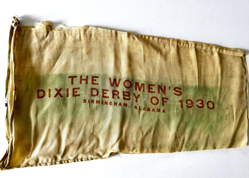 A souvenir banner of a women’s air race kept by Vera Dawn Walker.