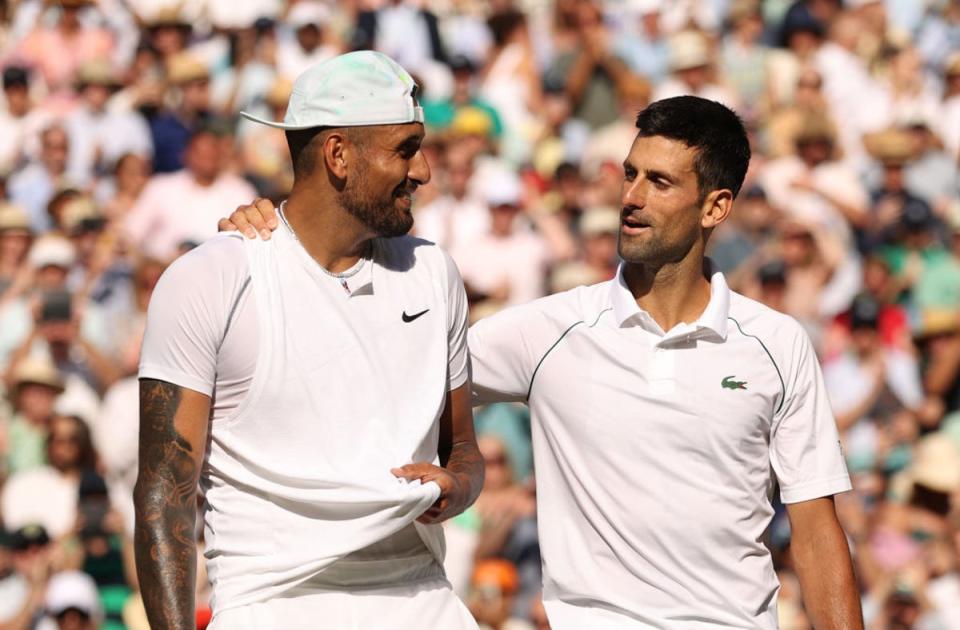 Djokovic and Kyrgios remained on good terms throughout the match (Getty Images)