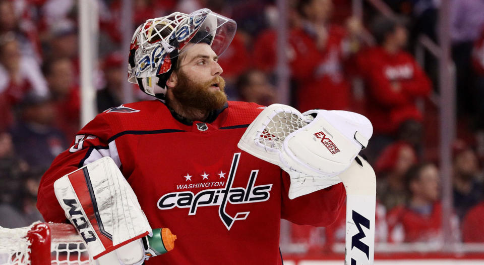 Braden Holtby, unimpressed. (Getty)