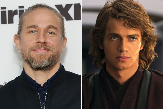 <p>Jason Mendez/Getty; Mary Evans/LUCASFILM/Ronald Grant/Everett</p> Charlie Hunnam; Hayden Christensen as Anakin Skywalker