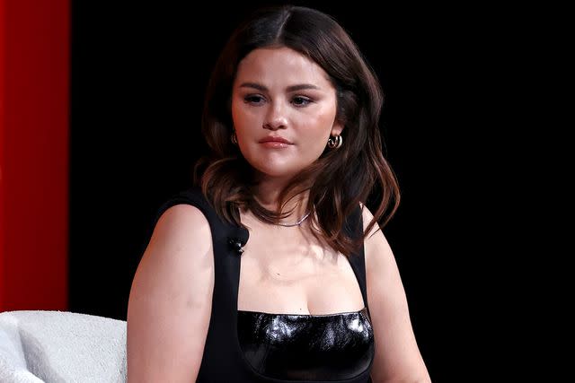 <p>Jemal Countess/Getty</p> Selena Gomez at the Time100 Summit, April 2024.