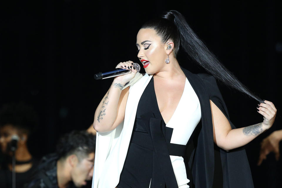 Demi Lovato performs at the Rock in Rio Lisboa 2018 music festival in Lisbon, Portugal, on June 24, 2018