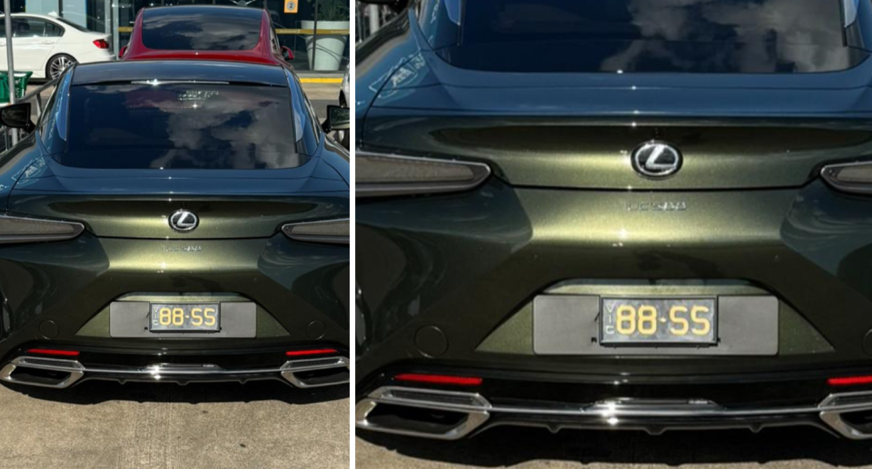 Number plates 88-SS were seen on a green Lexus in Melbourne.