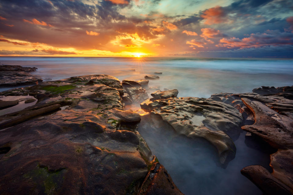 Sunset over the beach in La Jolla