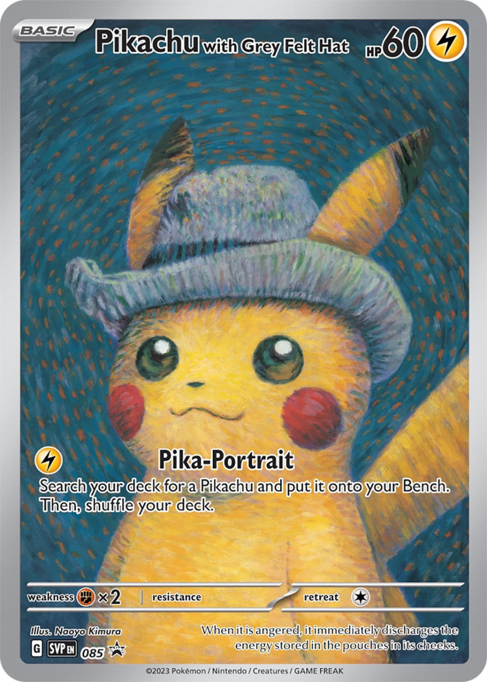Podrás conseguir esta carta especial de Pikachu si visitas el Museo Van Gogh