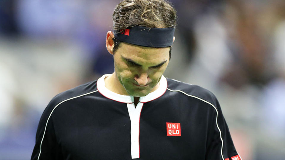 Roger Federer, pictured here as he crashed out of the US Open.