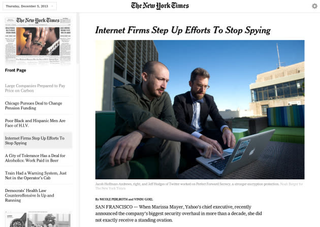 New York Times' Today's Paper web app brings print-like design, offline  reading to browsers