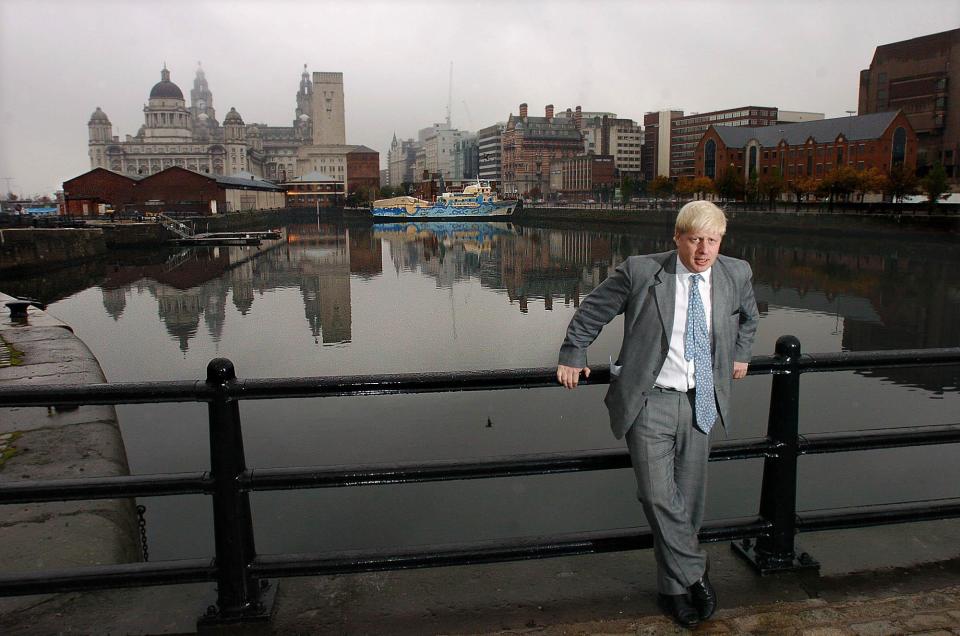 Johnson - then editor of The Spectator - on a visit to Liverpool's Albert Docks after controversial comments he made about Hillsborough in 2004.