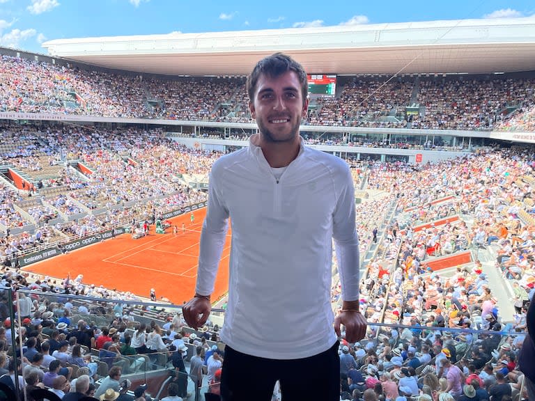 Tomás Etcheverry, en Roland Garros 2023, donde llegó a los cuartos de final